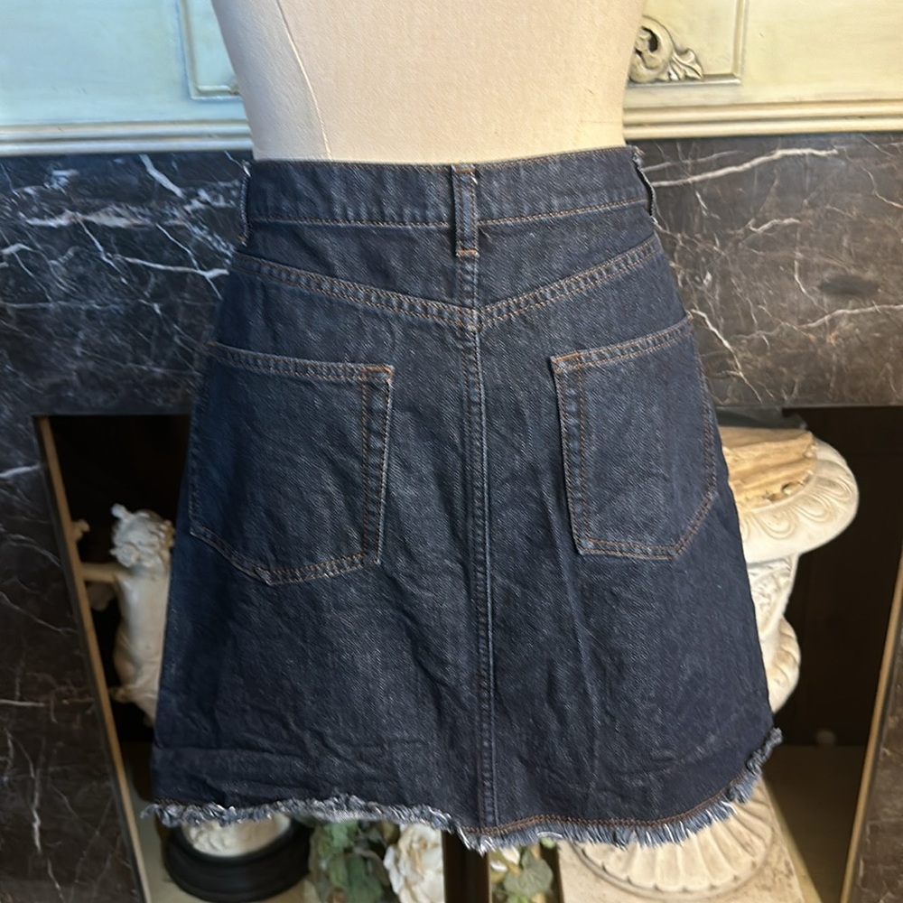 Denim Button-Front Mini Skirt - Picture 5 of 7